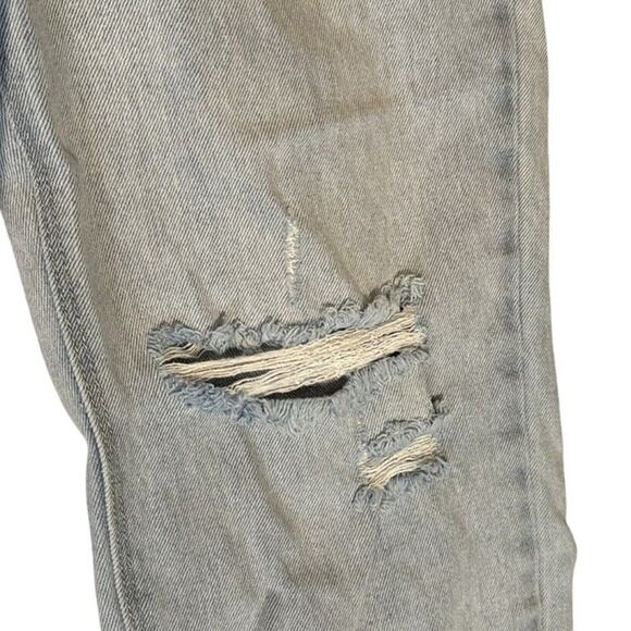 a loves a Womens Distressed Jeans Light Wash Button Fly Ripped Denim Pants SZ 31 - Picture 7 of 7